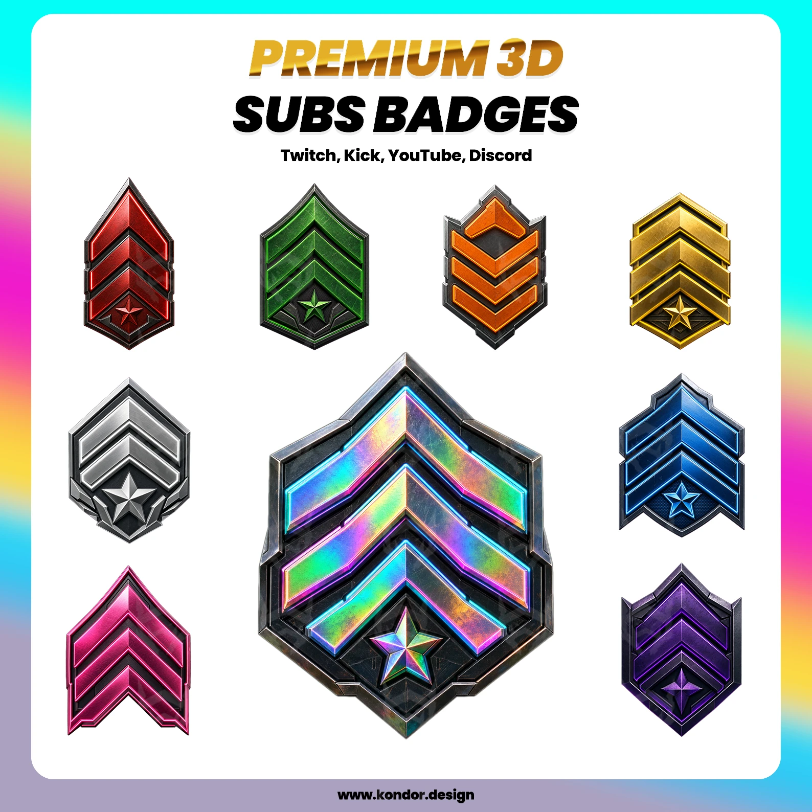 Military Rank Sub Badges